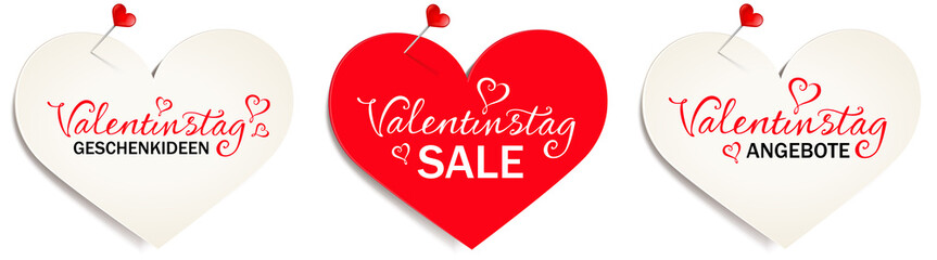 Zettel mit Pin herzförmig - Valentinstag Promotion