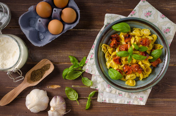 Tortellini with roasted vegetable and herbs