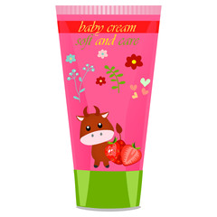 Baby cream tube with kids design