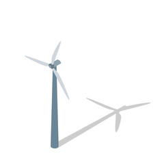 Wind turbin. Isolated on white background. Vector illustration.