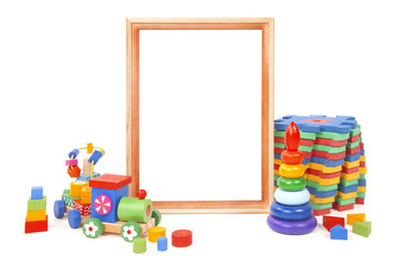 frame and many toys