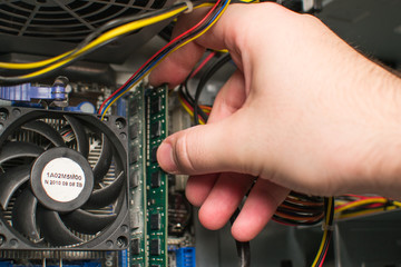 installing RAM into the motherboard