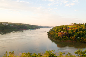 The confluence of river Parana with Iguazu in Argentina
