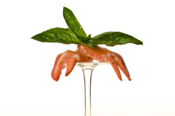 Lobster egs and basil