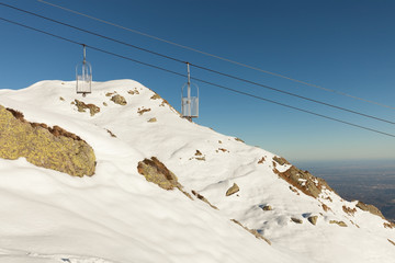 Ski lift in italian Alps