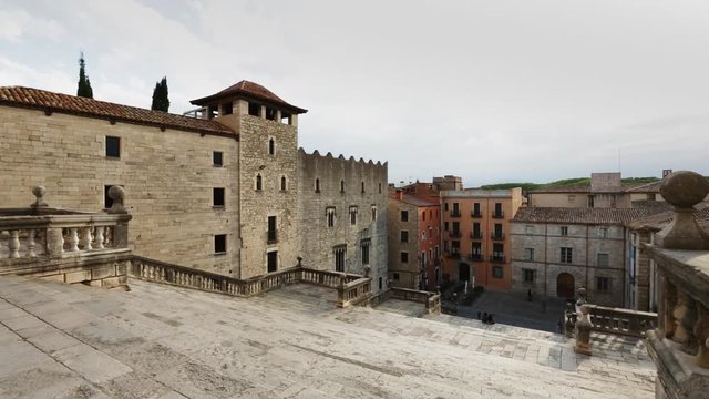 Great baroque Cathedral of Girona, Spain. Tv and film scenario.