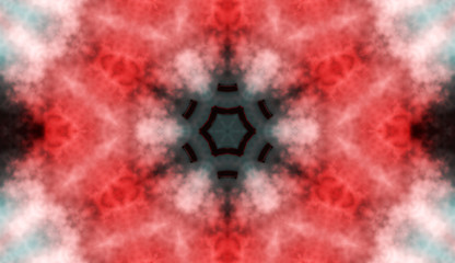 Colored Flowered Kaleidoscope Red Abstract Background