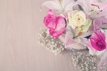 Flowers in basket