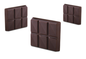 Smal piece of chocolate bar  isolated at white background