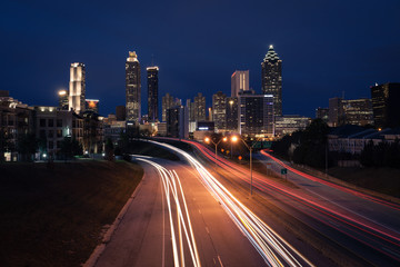 Plakat Atlanta city night skyline