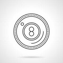 Eight ball flat line vector icon
