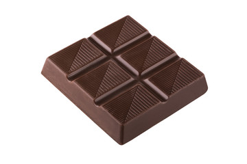 Dark Chocolate piece isolated at white background