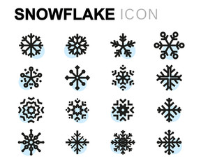 Vector flat snowflake icons set