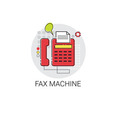 Fax Machine Work Office Technology Device Icon Vector Illustration