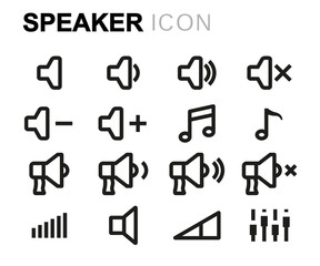 Vector line speaker icons set