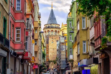 Poster Im Rahmen Galata-Turm in der Altstadt, Istanbul, Türkei © Boris Stroujko