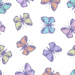Seamless pattern with butterflies.