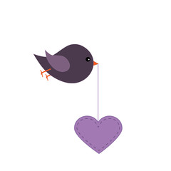 Herzchen & Vogel - Vektor Grafik