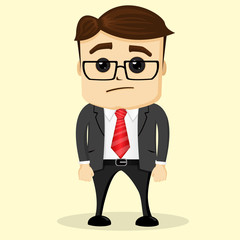 Vector flat illustration. Businessman thinking.