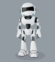 Fototapeta premium Vector realistic illustration of the white robot. Vector robot.