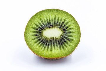 Naklejka na ściany i meble Half of kiwi fruit isolated on white isolated background
