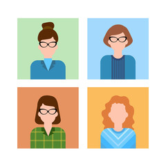 Business People Group Icon Set Woman Businesspeople Team Office Worker Flat Vector Illustration