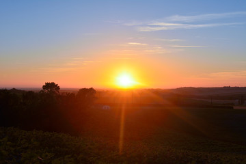 Sunset over the Charente-Maritime region of France