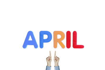 Hands point to wording 