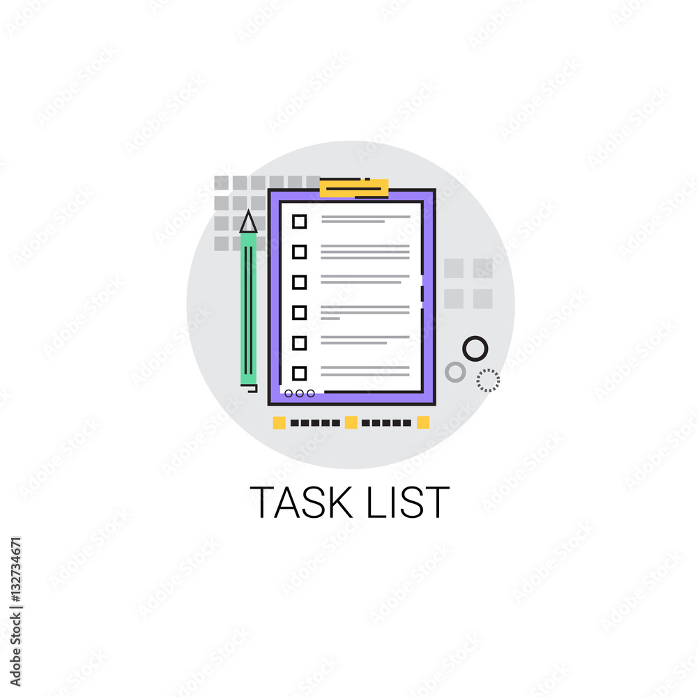 Aufkleber task check list paper document icon vector illustration