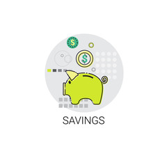 Piggy Bank Coin Finance Savings Icon Vector