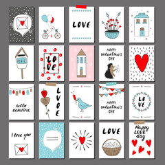 Valentines day set cards.