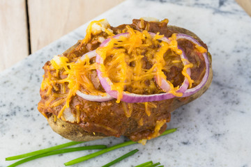 Loaded baked potatoes.