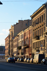 City street in the evening.