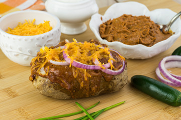 Loaded baked potatoes.