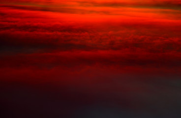 red clouds at dusk