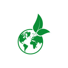 globe ecology icon, on white background