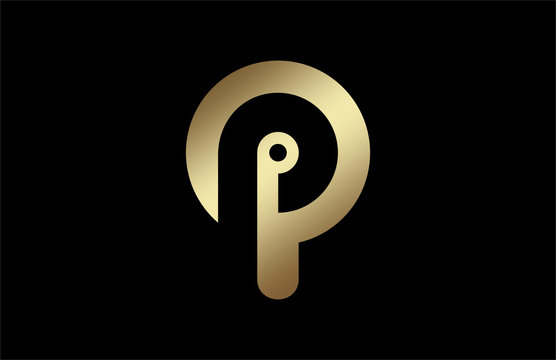 Logo Letter P In Gold Color