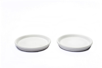 Dishes on white background