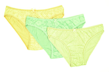 Women's cotton panties flowered isolated on white background.