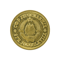10 yugoslav para coin (1959) isolated on white background