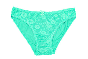 Women's cotton panties flowered isolated on white background.