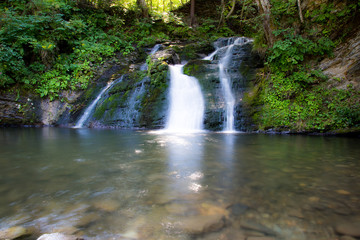 Beautiful waterfall in Carpathians