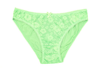 Women's cotton panties flowered isolated on white background.