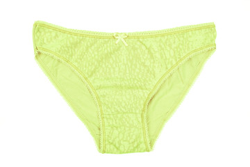 Women's cotton panties flowered isolated on white background.