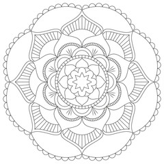 Oriental pattern. Traditional round coloring ornament. Mandala.