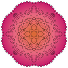 Oriental pattern. Traditional round coloring ornament. Mandala.