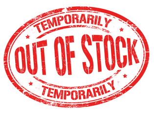 Out of stock sign or stamp