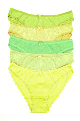 Women's cotton panties flowered isolated on white background.