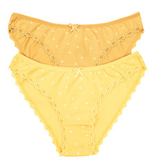 Women's cotton panties flowered isolated on white background.