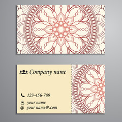 Invitation, business card or banner with text template. Round fl